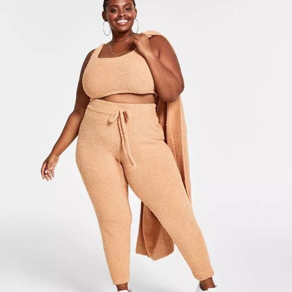 Nina Parker Trendy Plus Size Terry Jogger Pants